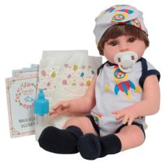 Boneco Reborn Realista Menino 46cm Enxoval Aviãozinho Fofo - Cegonha R