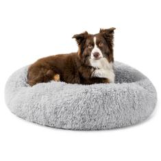 PetAmi Cama média calmante para cães e filhotes, cama redonda lavável para animais de estimação para gatos e gatinhos, cama para cães antiansiedade, cama circular de pelúcia fofa, para donuts, cabe