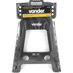 Banqueta Plástica Dobrável Preta Altura 450 Mm - Vonder