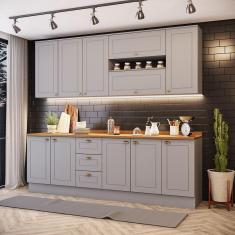 Cozinha Compacta Com Tampo 7 Peças Amy Casa 812 Cinza