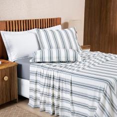 JOGO DE CAMA MARIN SOLTEIRO 03 PEÇAS Tecido Malha 100% Algodão - Fio 3