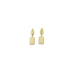 Brinco Folheado Ouro 18K Anti Alérgico Pedra Natural Bege