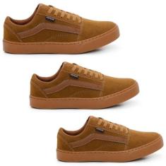 Kit Combo Três Pares de Tênis Casual Skate Escolar Haymax Original com