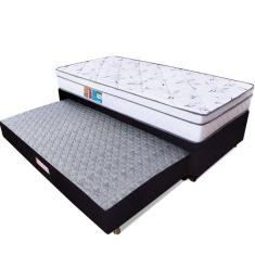Cama Box Solteiro Colchão Molas Ensacadas Com Pillow Bicama Colchão Espuma 88x188x58cm - BF Colchões