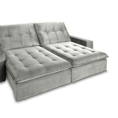 Sofá Retrátil e Reclinável 3 Lugares Petra Espresso Móveis Cinza