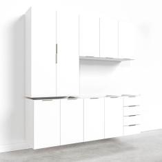 Cozinha Modulada 4 Peças sem Tampo 2 Aéreos 5 Portas e 2 Balcões Ipanema CabeCasa MadeiraMadeira Branco