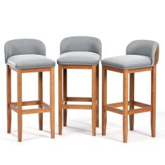 Kit 3 Banquinho Cozinha Sala Jantar Banqueta Ilha Balcão Barzinho Area Gourmet Decoração Luxo Retro