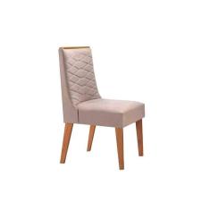 Cadeira Sala de Jantar Dafne Kit Imbuia Veludo Creme