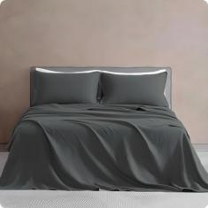Jogo de Lençol 600 Fios 100% Algodão Fibra Longa - Toque Acetinado - H