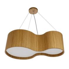 Pendente Lustre Semi Cilíndrico Madeira 85Cm Imbuia - Adrilustres