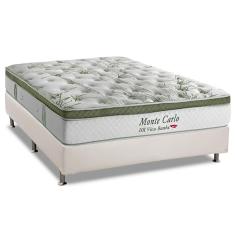 Cama Box Casal: Colchão Molas MasterPocket Ensacadas Herval Monte Carlo Visco + Base crc Courano White(138x188)