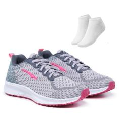 Kit Tênis Feminino Esportivo Ortopédico Para Academia Treino + Meia - 