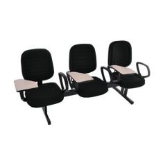 Cadeira Em Longarina Com Prancheta Linha Blenda Preto