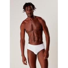 Cueca Slip Em Algodão Com Elástico Personalizado - Hering, P, Branco