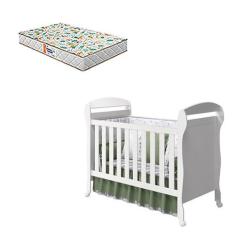 Berço Americano Danny Branco Acetinado com Colchão Gazin  Reller