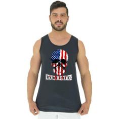 Regata Clássica Masculina MXD Conceito Caveira Americana, Preto, EGG
