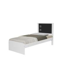 Cama Barcelona Solteiro Branco Com Preto – Tebarrot Móveis