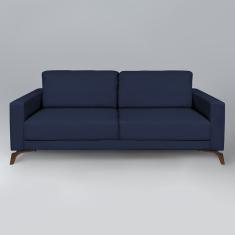Sofá 3 Lugares 210Cm Pés Imbuia Henry Sofani Azul