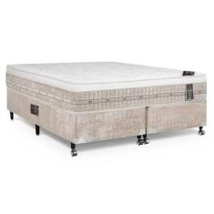 Cama Box King Castor Premium Tecnopedic 193x203x57 + Box Castor, Bege,