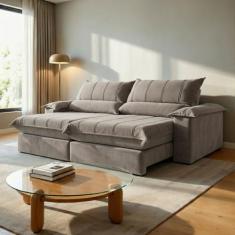 Sofá Retrátil e Reclinável com Catraca Blindada 240cm Porto Bello - Mo