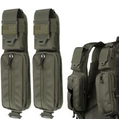 WYNEX Molle Acessórios Bolsa de Bolso Duplo com Zíper Versão, Bolsa Alça de Ombro Alça de Ombro Acessório Molle Acessórios Táticos Bolsa de Ombro Starps Bolso com Zíper Suporte de Telefone Adicional