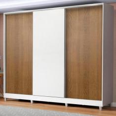 Guarda Roupa Infantil 100% MDF Madesa Logan 3 Portas de Correr com Pés
