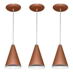 Kit Com 03 Luminarias - Pendente Colorido (varias Cores) - Lustres Ama
