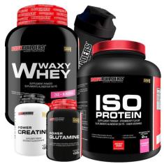 KIT Waxy Whey 2kg + Iso Protein 2kg+ Power Creatina 100g + Power Gluta