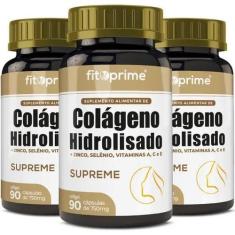 Kit 3x Colageno Supreme com Vit. C, E, A, Zinco, Selenio 90 Cápsulas -