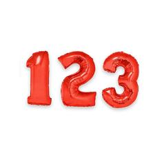 Balão Metalizado Vermelho Número 0-1 Metro