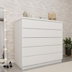 Cômoda 5 Gavetas 86cm Premium Branco/Neve - Tcil Móveis, Neve