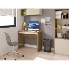 Mesa para Computador 90cm Recta Caemmun marrom claro/branco