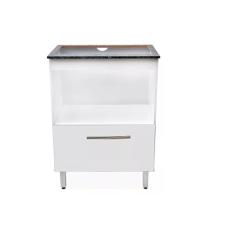 BALCÃO COZINHA COM NICHO E TAMPO PARA COOKTOP – BRANCO