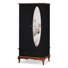 Guarda Roupa Solteiro Com Espelho 2 Portas 1 Gaveta 60406E Linz Móveis