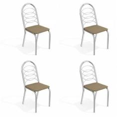 Conjunto 4 Cadeiras para Sala de Jantar Holanda Metal - Kappesberg