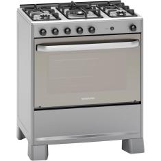 Fogão Suggar 5 Bocas Mesa de Inox Prata FGISL510PRIX Bivolt