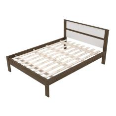 Cama De Casal Madeira Cm8005 Nogal-branco - Tecno Mobili
