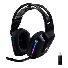 Headset Gamer Sem Fio Logitech G733 7.1 Dolby Surround RGB LIGHTSYNC, Blue VOICE para PC e PlayStation, Preto