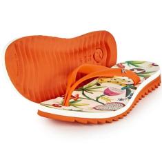 Chinelo Kenner Ibiza Fruit Feminino - Laranja e Branco