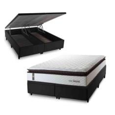 Conjunto Box Baú San Diego Branco 158x198x74 Espuma D33 - King House