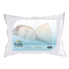 Travesseiro Percal 50x70cm Casa Dona 200 Fios Fibra Siliconada Branco