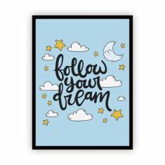 Quadro Moldura Vertical Follow Your Dream 30X40Cm - Plimshop