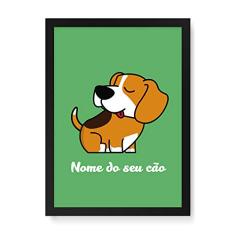 Arte Maníacos Quadro Decorativo Beagle Comic - 23x16,25cm (Moldura caixa em laca preta)