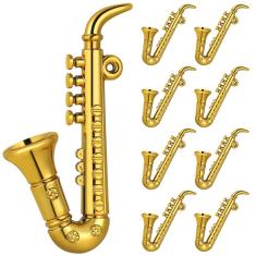 Saxofone em miniatura Toyvian Mini Instrumento Musical 1:12 Sca