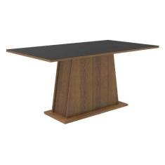 Mesa Madesa Retangular Tampo de Madeira 5364 - Rustic/Preto, Rustic/Pr