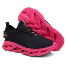 Tennis Feminino Com Sola Macia Leve Confortavel - Sapatofran, Preto, 3