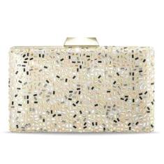 Aheli Bolsas de mão de mão de presente para mulheres, casamento, feitas à mão, para noite, festa, nupcial, clutch, Dourado 2