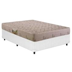 Cama Box Casal: Colchão Espuma D33 Herval Cannes + Base Crc Courano Clean(138x188)