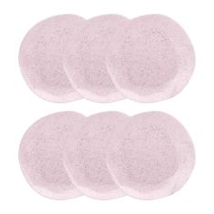 Conjunto 6 Pratos Fundo 22,5 Cm Ryo Pink Sand Porcelana Oxford