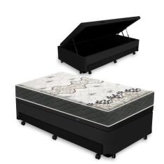 Cama Box Baú e Auxiliar Solteiro + Colchão de Espuma D33 - Gazin - Iso
